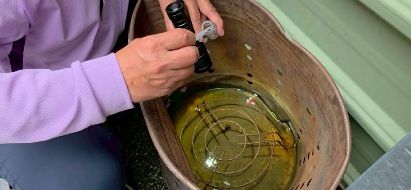 監測人員對社區環境病媒蚊巡查和防治 監測人員對社區環境病媒蚊巡查和防治